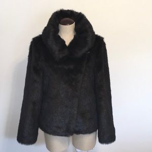 Jennifer Lopez Faux Fur Zebra Lined Jacket Casual Dressy Soft Warm Coat Size M